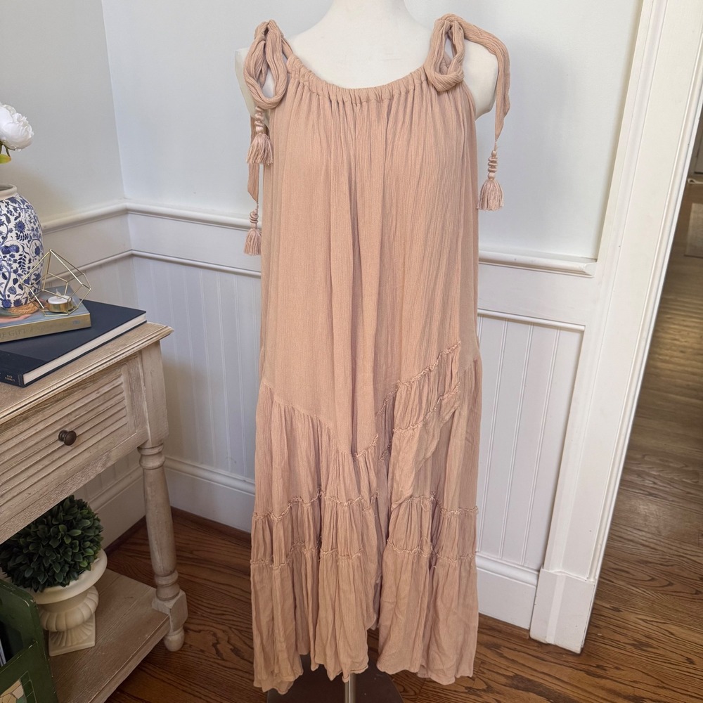 Free People Endless Summer Bare It All Maxi Dress Boho Womens Large